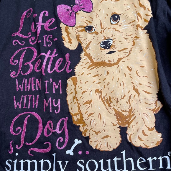 NWT S goldendoodle t shirt top dog simply southern life is better with my dog l - Picture 5 of 6